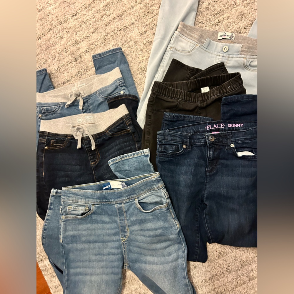 GIRLS SET of 6 Skinny Jegging Jeans 👖 size 10-12 Mixed Brands (ON, H&M, Wonder N